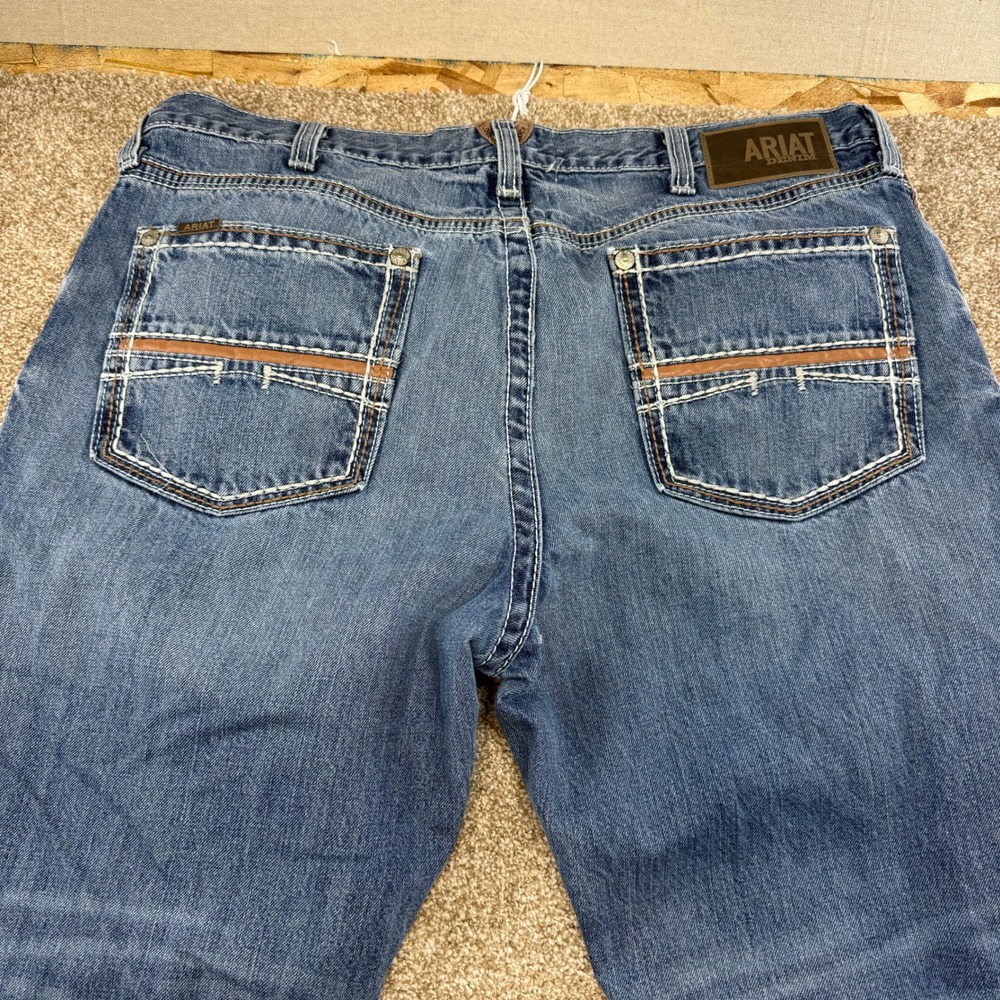 Ariat M4 Coltrane Mens Relaxed Boot Cut Jeans Medium Wash 38x32 Cowboy Cotton